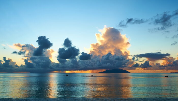 coucher de soleil des seychelles